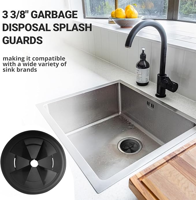 AR-PRO (2-Pack) Garbage Disposal Rubber Drain Insert - 3 3/8" Garbage Disposal Splash Guards Sink Baffle - Removable Sink Baffles Qcb-Am Compatible With Insinkerator Garbage Disposal Parts