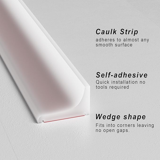 Silicone Shower Threshold Water Dam, Walk in Shower Water Guard, Shower Dam Water Barrier Bathroom Sink Splash (67inch)