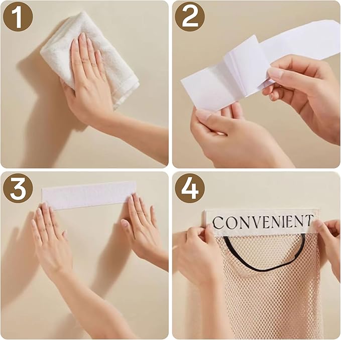 2 Pack Trash Bag Holder Dispenser Sticky Wall Mount Mesh Convenient Storage Organizer for Home Kitchen Grocery Plastic Shopping Garbage Bags Reusable Produce Tote Bag
