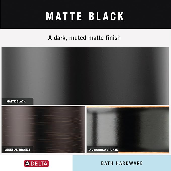 Delta Faucet Becker (1-Pack) Hand Towel Holder, Matte Black, Ring for Bathroom or Kitchen Sink, Wall Mounted BCK46-MB