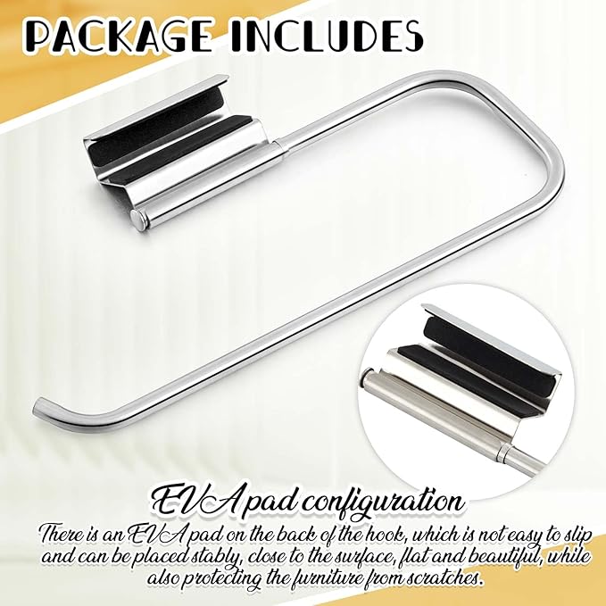 12.4 Inches Cabinet Door Paper Towel Holder Camper Under Sink No Drilling Paper Towel Storage and Dispenser for RV Kitchen Bathroom Laundry Room, Stainless Steel(Silver,1 Pcs)