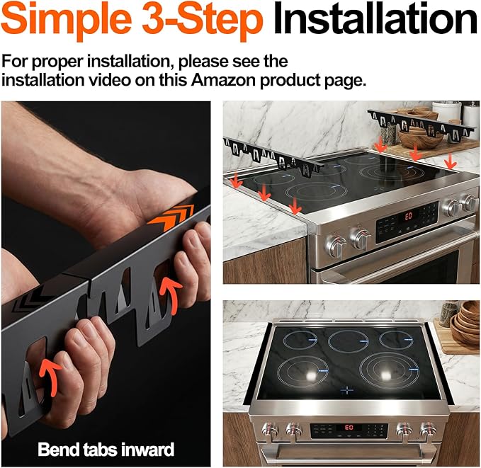 Stove Gap Covers Stainless Steel, 2 Pack Upgraded Stove Gap Filler for Gap Between Stove and Counter, Range Trim Kit Fits Up to 26 Inch & 0.6 Inch Width, Stove Counter Gap Cover