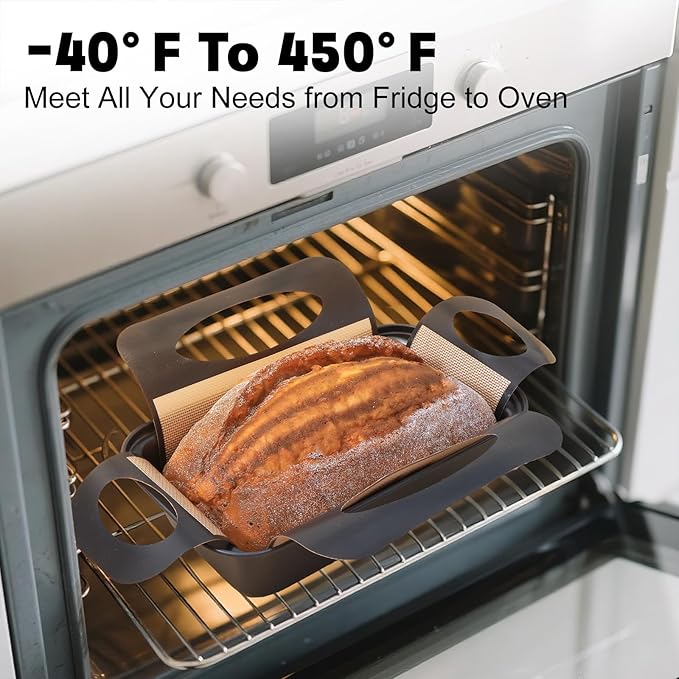 Loaf Pan with Liners Set: 2-Pack Nonstick 9 x 5 Inch Bread Pan and Loaf Liners for Homemade Oven Baking - Rectangular Baking Tray for Kitchen Home Baker Make Sourdough Banana Sandwich Bread(Black)