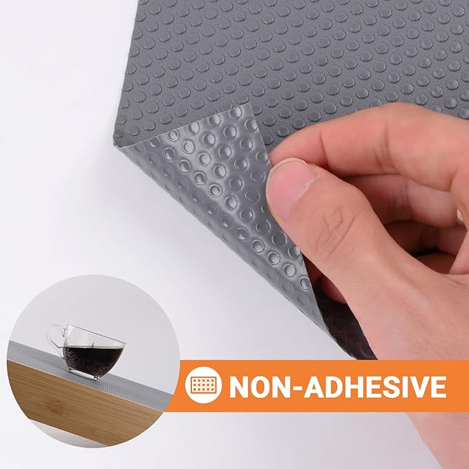 FLPMIX Cabinet Shelf Liner 20" Wide: Waterproof Kitchen Under Sink Mat - Easy to Cut & Clean Large Cupboard Drawer Liners for Closet Bathroom Pantry Shelves Dark Grey 20 X 300 Inch
