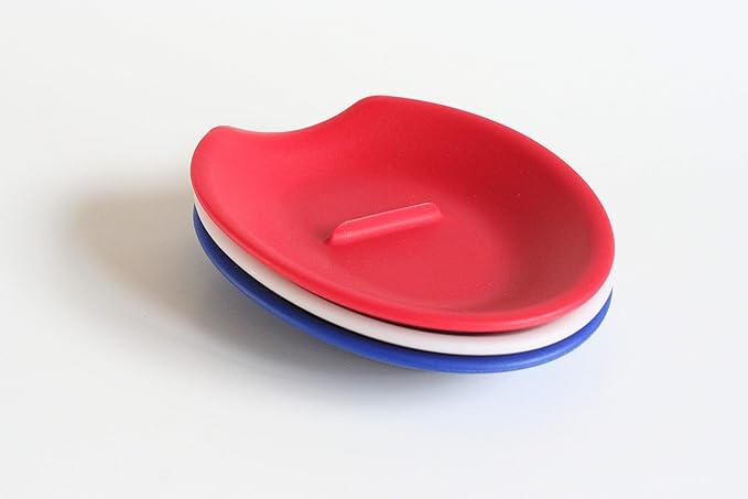 THE ORIGINAL Crack'em Egg Cracker & Spoon Rest - Patriot Pack (Red, White, & Blue) - Perfectly Cracks Eggs & Contains Messes - Easy to Use & Clean - Great for Kids - Prevents Broken Yolks