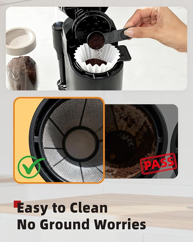 200 Pcs Disposable Coffee Filters for Ninja Pod & Grounds Single Serve Coffee Maker, Basket Small Coffee Paper Filters Compatible with Ninja PB051 PB041 Coffee Maker, 1-2 Cup
