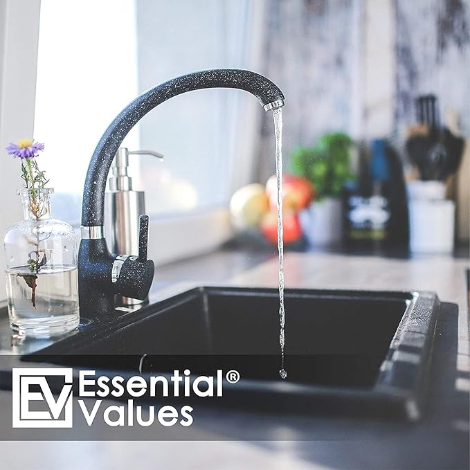 Essential Values Kitchen Sink Stopper - Set of 2 - Black Plastic Sink Plug Drain Stopper - Replacement Garbage Disposal Stopper - Kitchen Drain - Black, 2 Pack