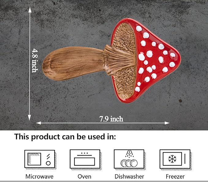 Spoon Rest Spoon Holder For Stove Top Cute Mushroom Spoon Rest For Kitchen Counter Ceramic Spatula Holder Utensil Rest
