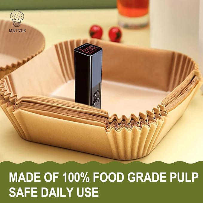 Air Fryer Liners for Ninja Crispi, Disposable 125 + 125 Pcs Ninja Crispi Accessories for Ninja Crispi 4-in-1 Portable Glass Air Fryer Cooking System, Non-Stick Ninja Crispi Liners Disposable