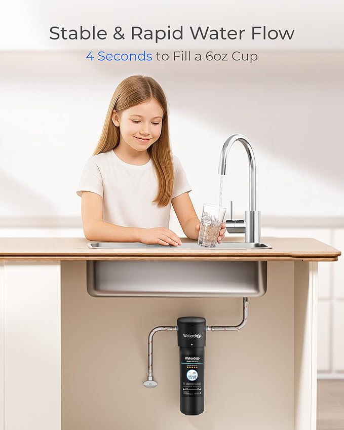Waterdrop RF10 Water Filter Replacement for Waterdrop 10UA/10UB/10UB-B Under Sink Water Filter, Reduces PFAS, PFOA/PFOS, Lead, Chlorine, Bad Taste & Odor, NSF/ANSI 42 Certified, 1 Year, 1 Pack
