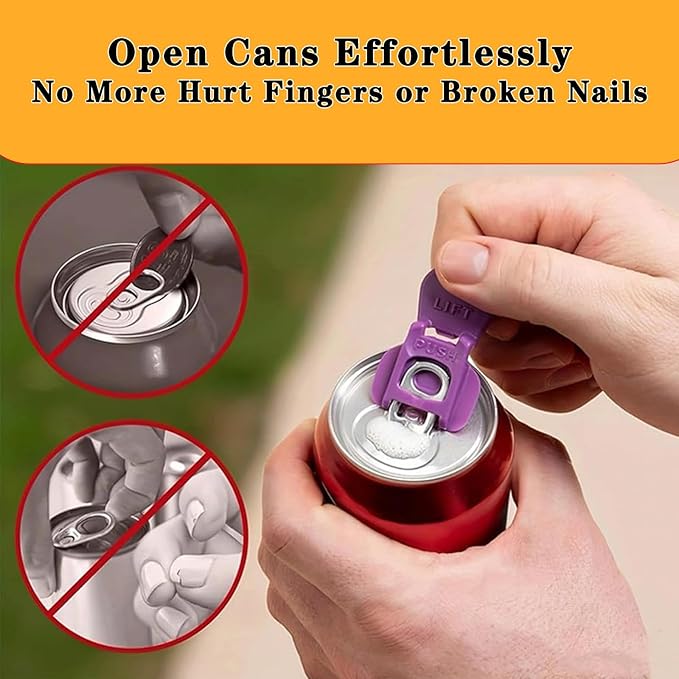 12PCS Colorful Can Tab Openers & Leak-Proof Drink Covers – One-Hand Soda Can Opener and Reusable Protector Caps for Coke, Beer, Soda, and Aluminum Cans