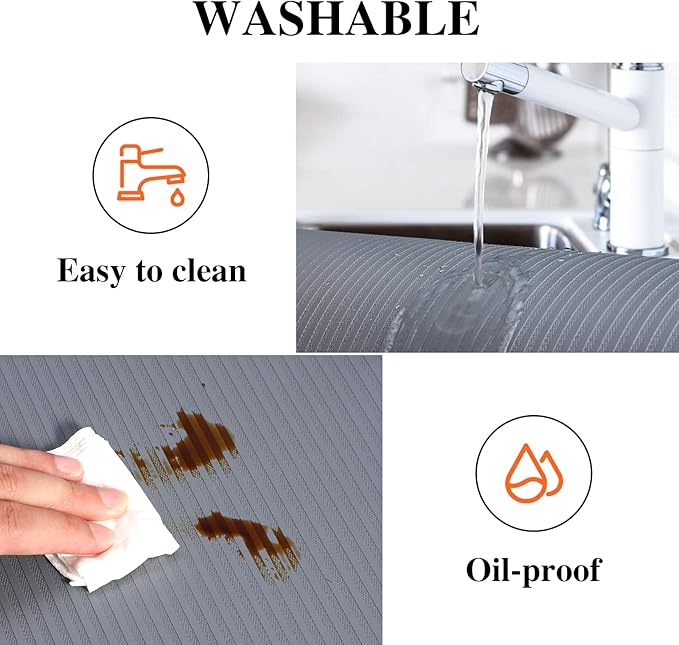 Shelf Liners for Kitchen Cabinets, Non-Adhesive, 12Inch x 30Ft, Non-Slip Kitchen Drawer Liner, Waterproof Durable Cabinet Liners for Shelves, Pantry, Dark Gray