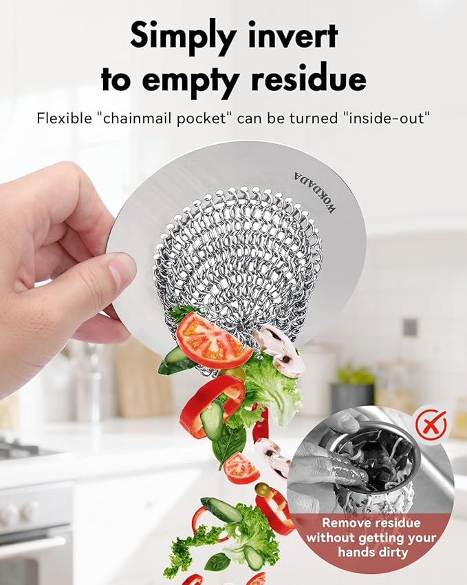 Sink Drain Strainer, Reversible No Clog Mesh Kitchen Sink Drain Strainer, 304 Stainless Steel & Rust-Proof/Masterfully Handcrafted, Easy Clean, Dishwasher Safe, Fits Standard Sink Drain