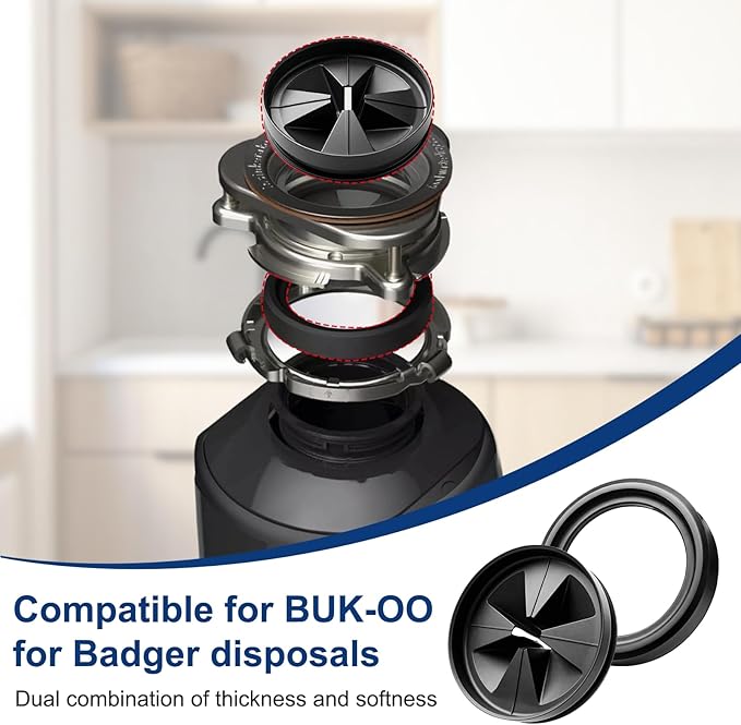 Garbage Disposal Splash Guard for InSinkErator BUK-OO BUK-00 for Badger Disposal Replacement Rubber Drain Insert Sink Baffle for Badger 1/5/5XP/100/500
