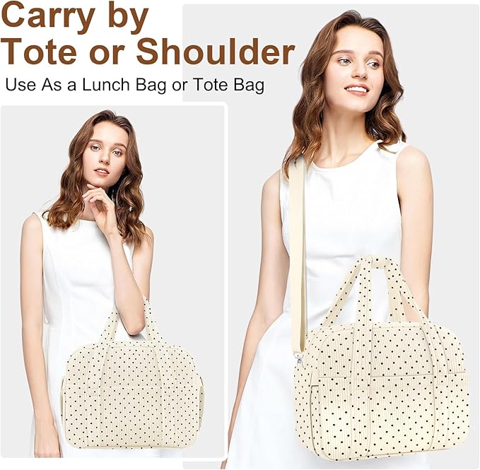KUBYA Corduroy Lunch Box Lunch Bag for Women Adults Men, Cute Insulated Work Reusable Leakproof Simple Large Lunch Boxes Tote Bag Adults Cooler Bag, with Shoulder Strap