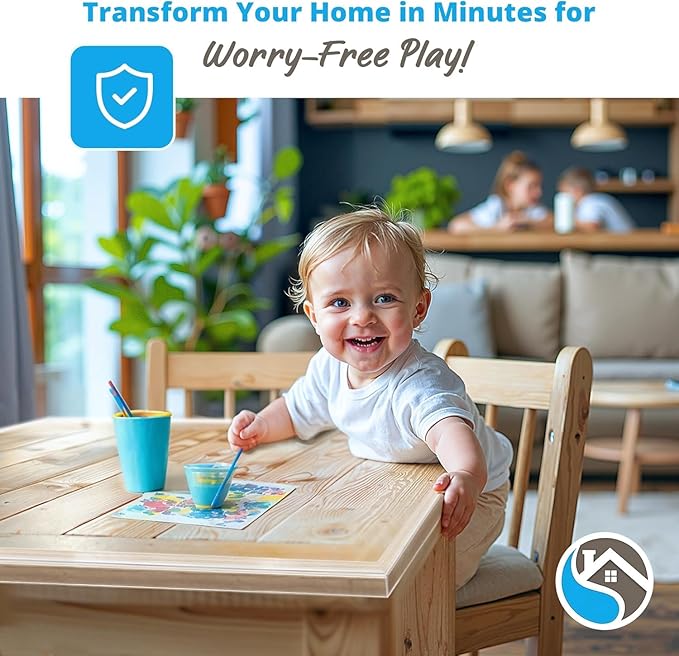 12ft Clear Edge Protector Strip | Transparent PVC Cushion Guard | Baby Safety Edge Protector Tape & Furniture Corner Bumper | Baby Proofing Set, Non-Toxic & Safe for Tables, Fireplaces & Countertops