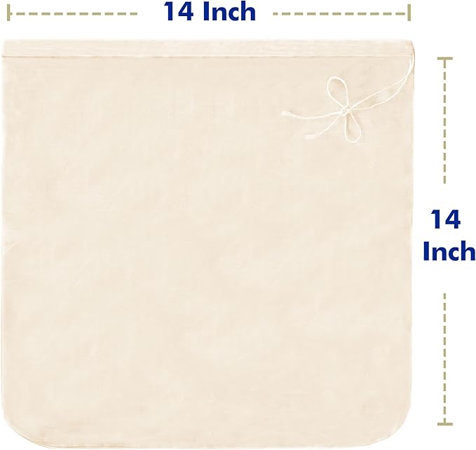 3 PCS Reusable Cheesecloth Bag & Nut Milk Bags, Grade 100, 14x14 Inch Hemmed Cheese Cloth for Straining Craft, 100% Cotton Unbleached Cloth Strainer for Cooking, Baking, Juicing, Cheese Making