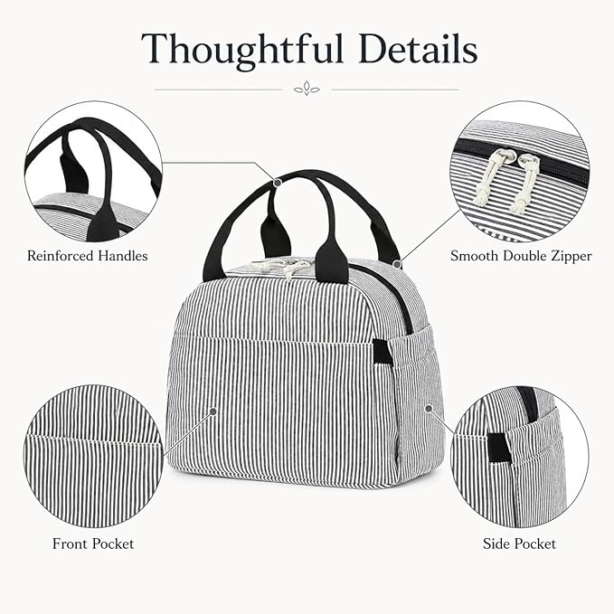 Bluboon Lunch Box for Women Men Cute Lunch Bag Reusable Insulated Lunch Bags Large Capacity Lunchbox Cooler for Work Picnic or Travel