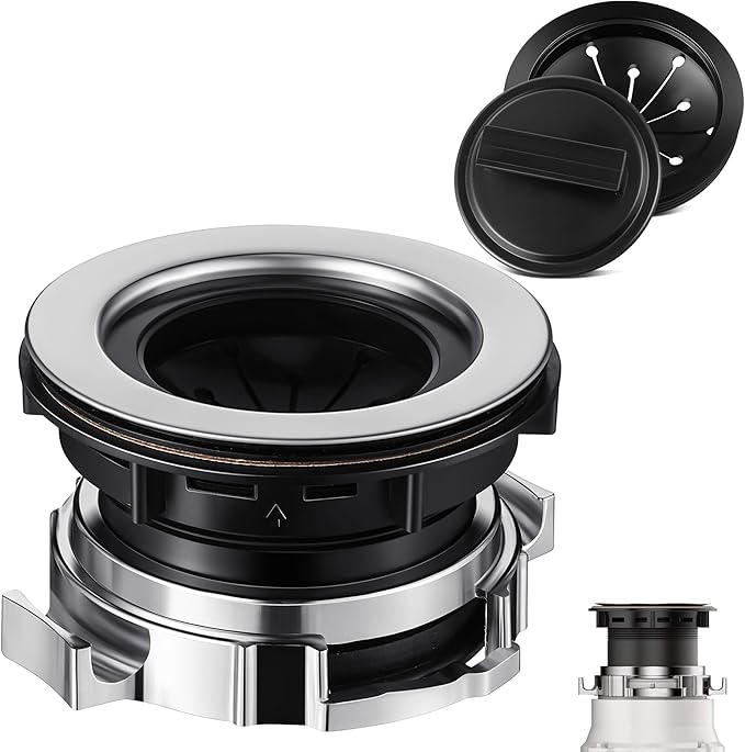 Saillong 4.48" Diameter Garbage Disposal Sink Flange Kit with Garbage Disposal Stopper and Splash Guard, Compatible with Waste King EZ Mount, Whirlaway and GE Models