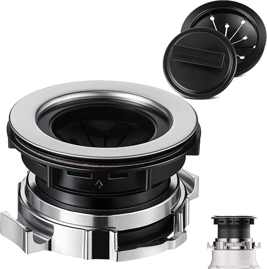 Saillong 4.48" Diameter Garbage Disposal Sink Flange Kit with Garbage Disposal Stopper and Splash Guard, Compatible with Waste King EZ Mount, Whirlaway and GE Models