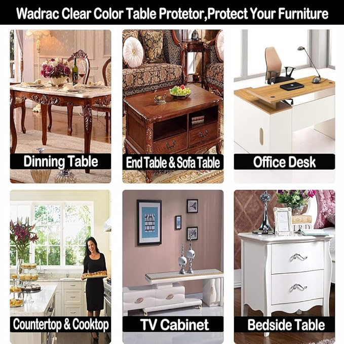 18x42 Office Desk Blotter Mat Clear Plastic Table Protector Cover Pad PVC Transparent Topper Surface Pro ection Mat Pad Anti Scratch Table Mat Glass Dinner End Table Protector Waterproof Easy Clean