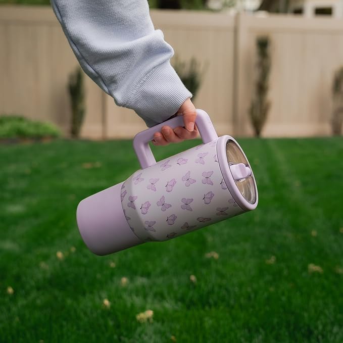 HydroJug Kids - 20 oz Insulated Kids Water Bottle with Flip Straw & Handle | Leak-Proof & Durable | Perfect for School, Sports, Lunch, Travel & Camp, Flutter