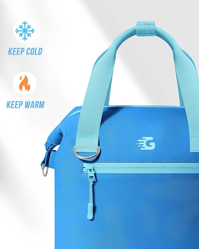 GLORIEROO Pastel Lunch Box Women | Insulated Soft Waterproof Leakproof Lunch Bag Cooler | Adjustable Strap | BPA-Free