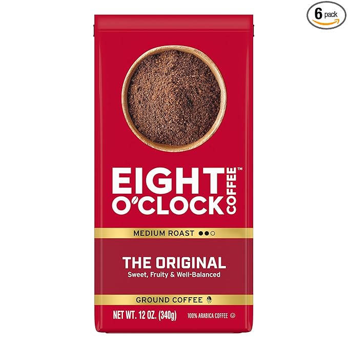 Eight O'Clock Coffee The Original, 12 Ounce (Pack of 6) Medium Roast Ground Coffee 100% Arabica, Sweet, Fruity, Well Balanced