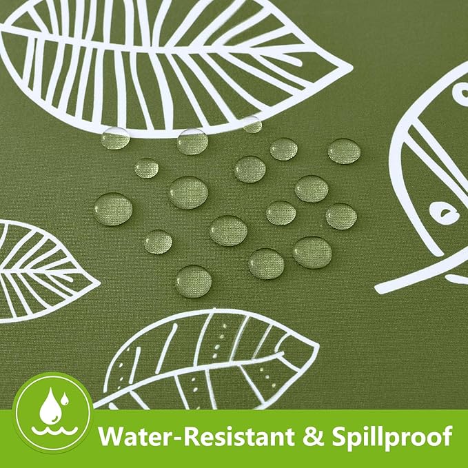 Smiry Spandex Fitted Tablecloth for 5 Foot Rectangle Tables, Washable Picnic Table Cover with Elastic, Stretch Reusable Table Cloth for Outdoor, Camping, Dining & Kitchen (Line Leaf, 30"x60")