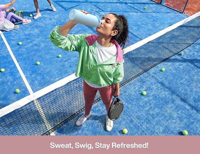 POWCAN 40 oz Insulated Water Bottle with 2-in-1 Straw and Spout Lid, Keep Cold 24H, Leak-Proof, BPA-Free, Double Wall Stainless Steel Water Bottle for Sports, Gym, Travel, and School (Dried Rose)