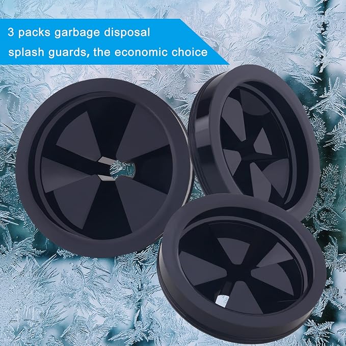 3 PCS Garbage Disposal Splash Guards Sink Baffle, 3 1/8 Inch Food Waste Disposer Accessories, Suitable for Waste King, Whirlaway and GE Models by fnovoy