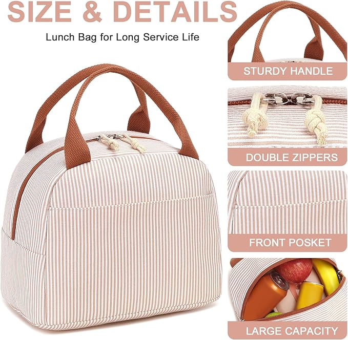 Bluboon Lunch Box for Women Men Cute Lunch Bag Reusable Insulated Lunch Bags Large Capacity Lunchbox Cooler for Work Picnic or Travel