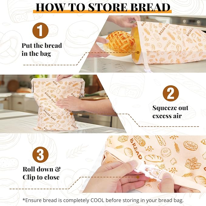 Homelove 2 Pack Beeswax Bread Bags for Sourdough Homemade Bread - Reusable Organic Linen Bag Cotton Lining Sourdough Natural Beeswax Bread Storage Bag, Keep Fresh and Upgraded XLarge Capacity Portable