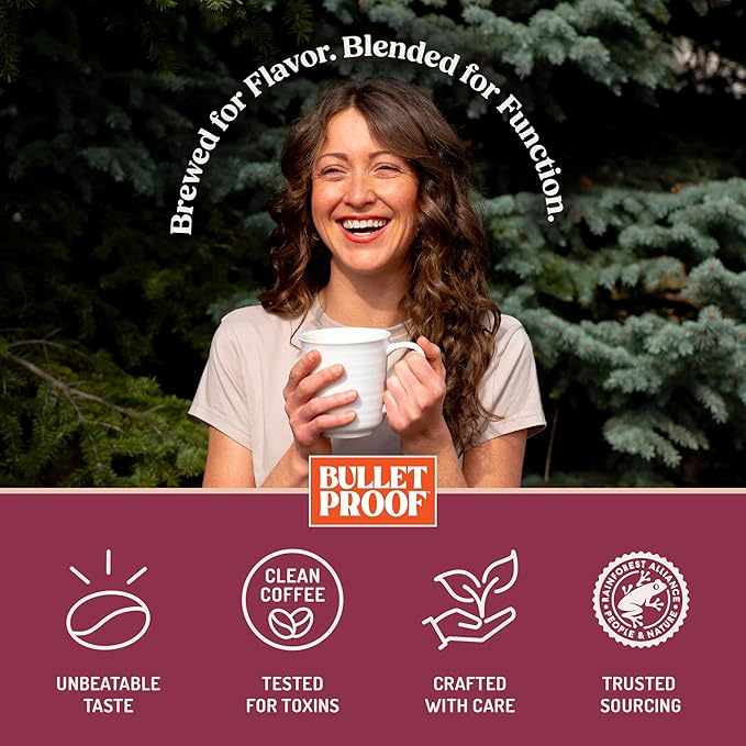 Bulletproof Maximizer Ground Coffee with Prebiotics, Metabolism and Gut Health Support, Clean Coffee Tested for Toxins, Medium-Dark Roast, 10 oz