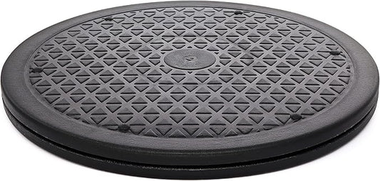 2 Pack 12 Inch Lazy Susan Turntable Organizer, Non Skid Large Lazy Susan Turntable for Cabinet, Computer or Laptop, Plastic Turn Table, Black - by RamPro