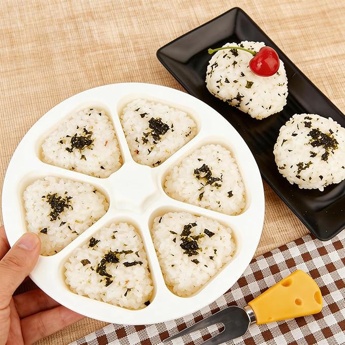 Onigiri Mold Triangle Rice Mold Large Onigiri Maker for Making and Storing Sushi, White