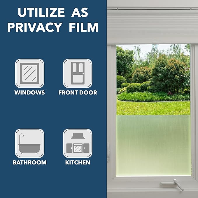Con-Tact Brand Creative Clear Covering, Versatile and Self-Adhesive Shelf Liner, Ideal Privacy Film, Protective Clear Vinyl, 18'' x 50', Matte