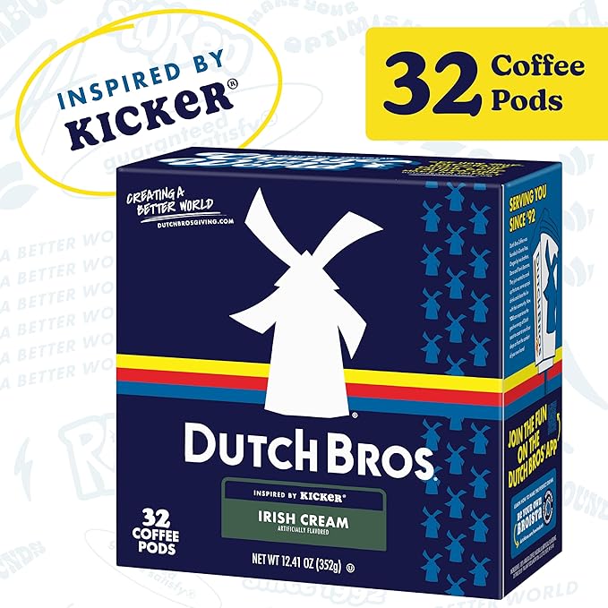 Dutch Bros Irish Cream Flavored Coffee inspired by Kicker®, 32 Count, Medium Roast, Single Serve Coffee Pods for Keurig K-Cup Brewers