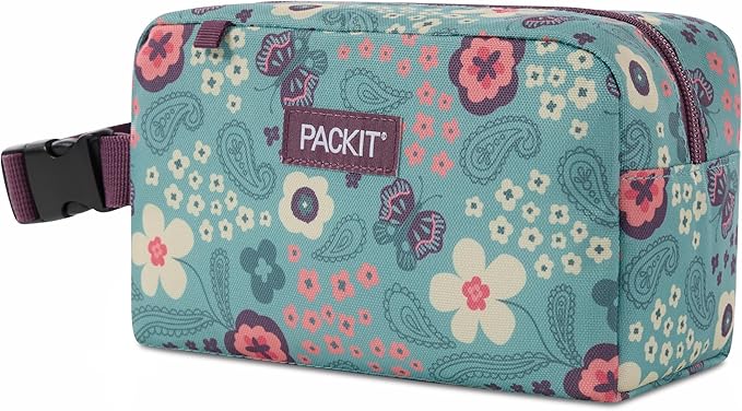 PackIt Freezable Small Insulated Snack Box, Butterfly Paisley, with EcoFreeze Technology (Built-in Ice Pack), Mini Cooler or Small Lunch Bag, For Fresh Snacks On the Go, for Work, Gym, or Travel
