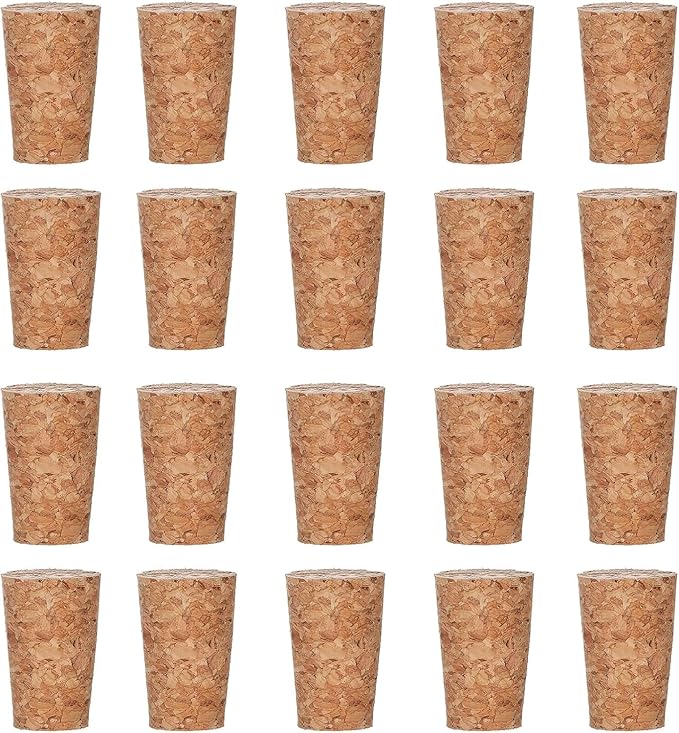 100 Pack Natural Soft Wood Corks, Tapered Cork Wooden Beer Bottle Stopper for Wine Making Craft, Leakproof,DIY Crafts (100 Pcs)