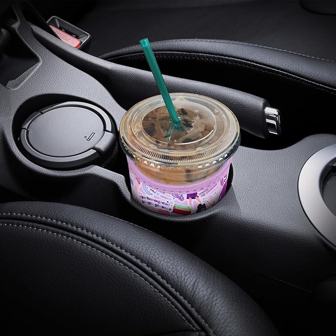 YR Reusable Neoprene Insulator Sleeve for Iced Coffee Cups, 3 Pack Coffee Coolies sleeves for Iced & Hot Drinks, Cold Beverage Cooler Compatible with Starbucks Coffee and More (Purple)