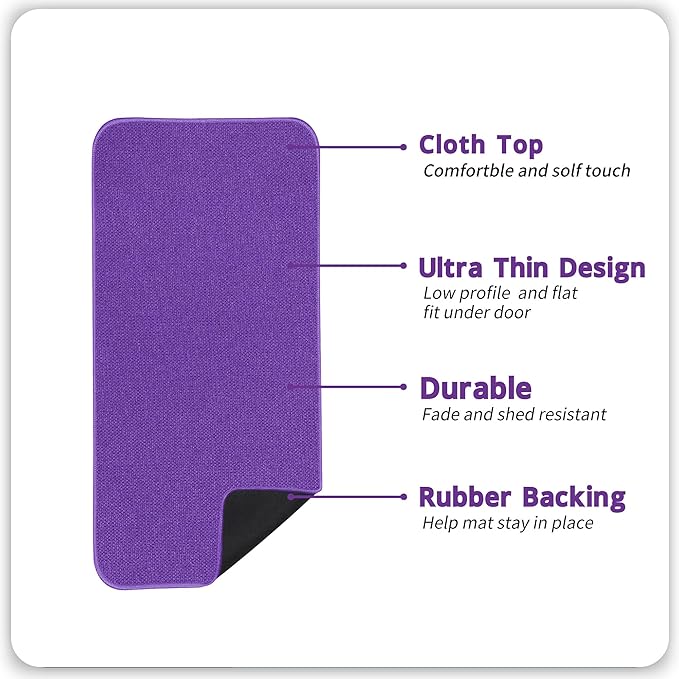 Bath Mat,Ultra Thin Bathroom Runner Rugs,Large Bath Mats for Bathroom,Quick Dry,Non-Slip,Machine Washable,Low Pile,Bath Rug,Shower Outside,Sink,Home Decor Accessories.Purple,2'x5'（24x60inch）