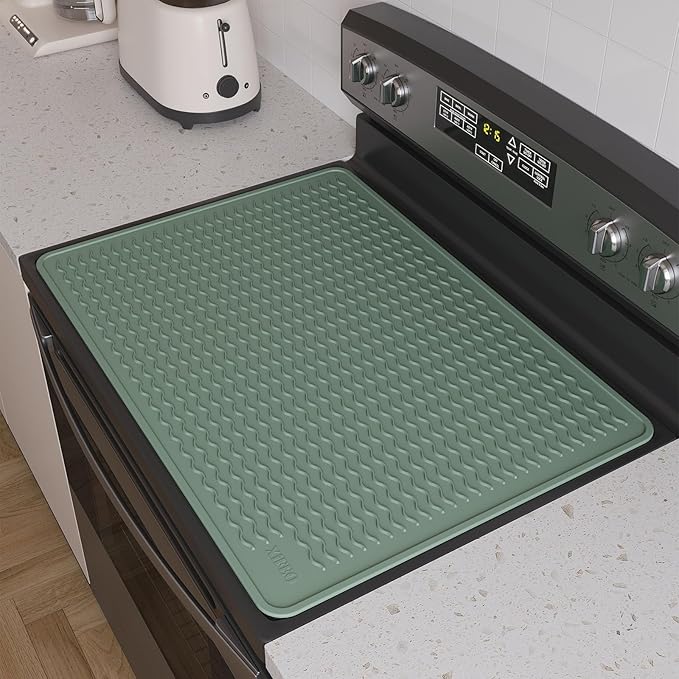 XiFEO Stove Top Covers for Electric Stove, Food Grade Heavy Duty Silicone Glass Stove Top Cover Protector, Induction Cooktop Protector, Heat Resistant Range Ceramic Stove Top Covers Mat, Oven Cover
