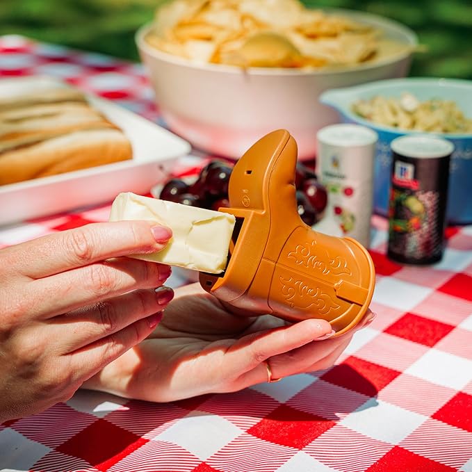 Genuine Fred BUTTER BOOT Butter Spreader for Corn and Veggies, Cowboy Boot Butter Applicator, Kitchen Gadget for Grilling, Picnics, and Cookouts, Dishwasher Safe