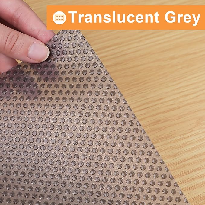 FLPMIX Large Cabinet Shelf Liner: 22" W x 300" L Waterproof Kitchen Under Sink Mat - Translucent Grey Non-Adhesive Clear Bathroom Cupboard Drawer Liner