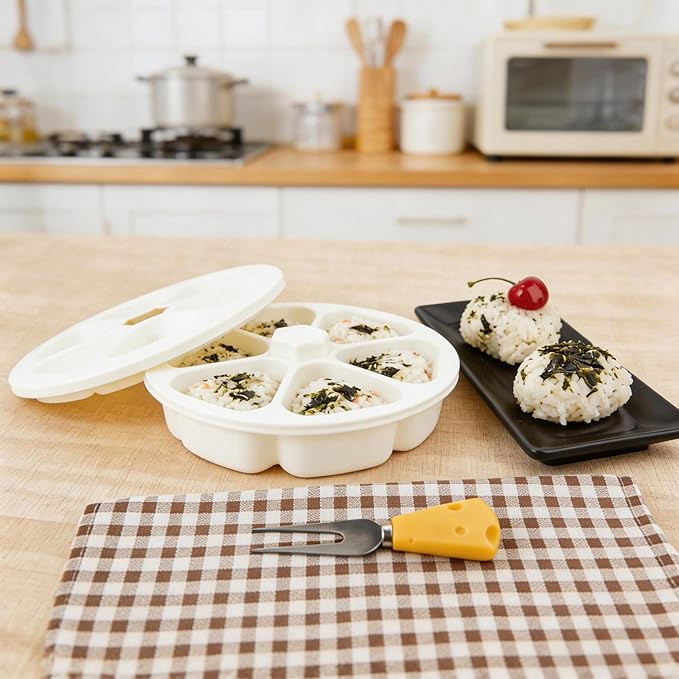 Onigiri Mold Triangle Rice Mold Large Onigiri Maker for Making and Storing Sushi, White