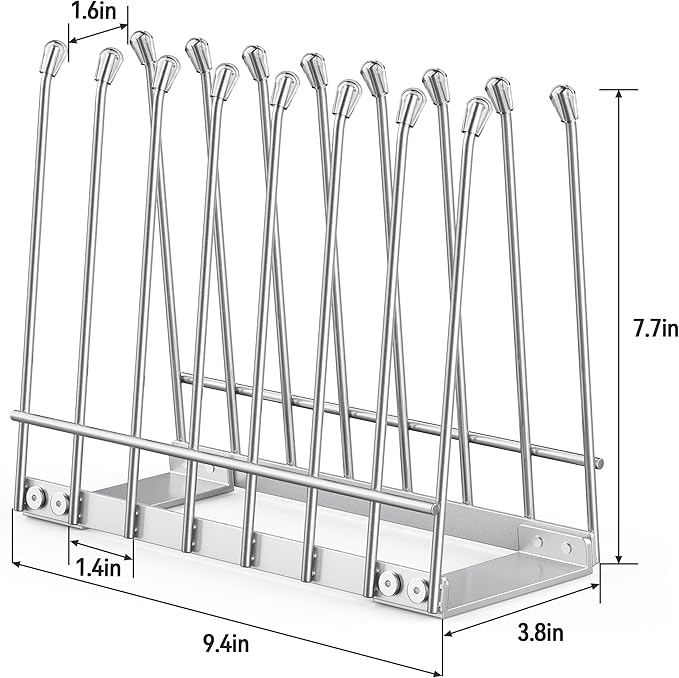 Plastic Bag Drying Rack, Metal Reusable Silicone Ziplock Bag & Bottle Drying Stand, Lerine Drying Rack Kitchen Organizer, Silver