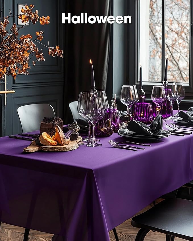 Pureegg Plastic Table Cloth Disposable 3 Pack, 54x108 Inch Rectangular Table Cloth, Leakproof Table Cover for Picnic, Graduation Party Tablecloths, Graduation Decorations Class of 2026, Purple