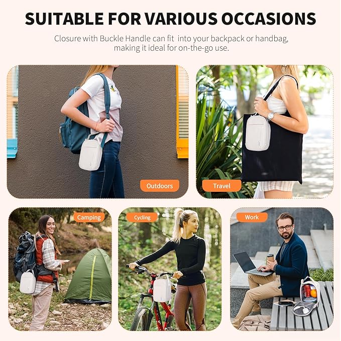 NOL Natural Organic Lifestyle Insulated Lunch Bag for Adult - Snack Bag Lunch Cooler Bag Soft Lunch Tote Bag for Work, Cream