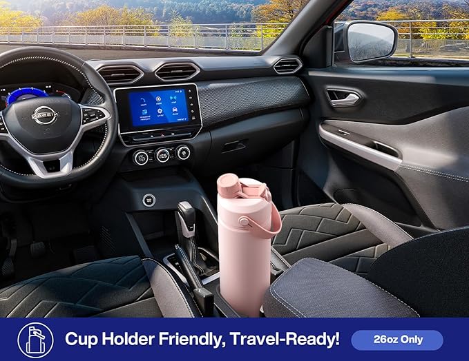 POWCAN 26 oz Insulated Water Bottle with 2-in-1 Straw and Spout Lid, Keep Cold 24H, Leak-Proof, Fits in Car Cup Holder, Stainless Steel Water Bottle for Gift, Art Studio & Daily (Star-Lit Nightfall)